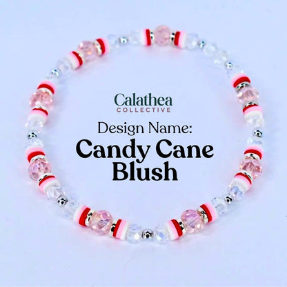 Red Pink and White Peppermint Strawberry Twist Bracelet Collection