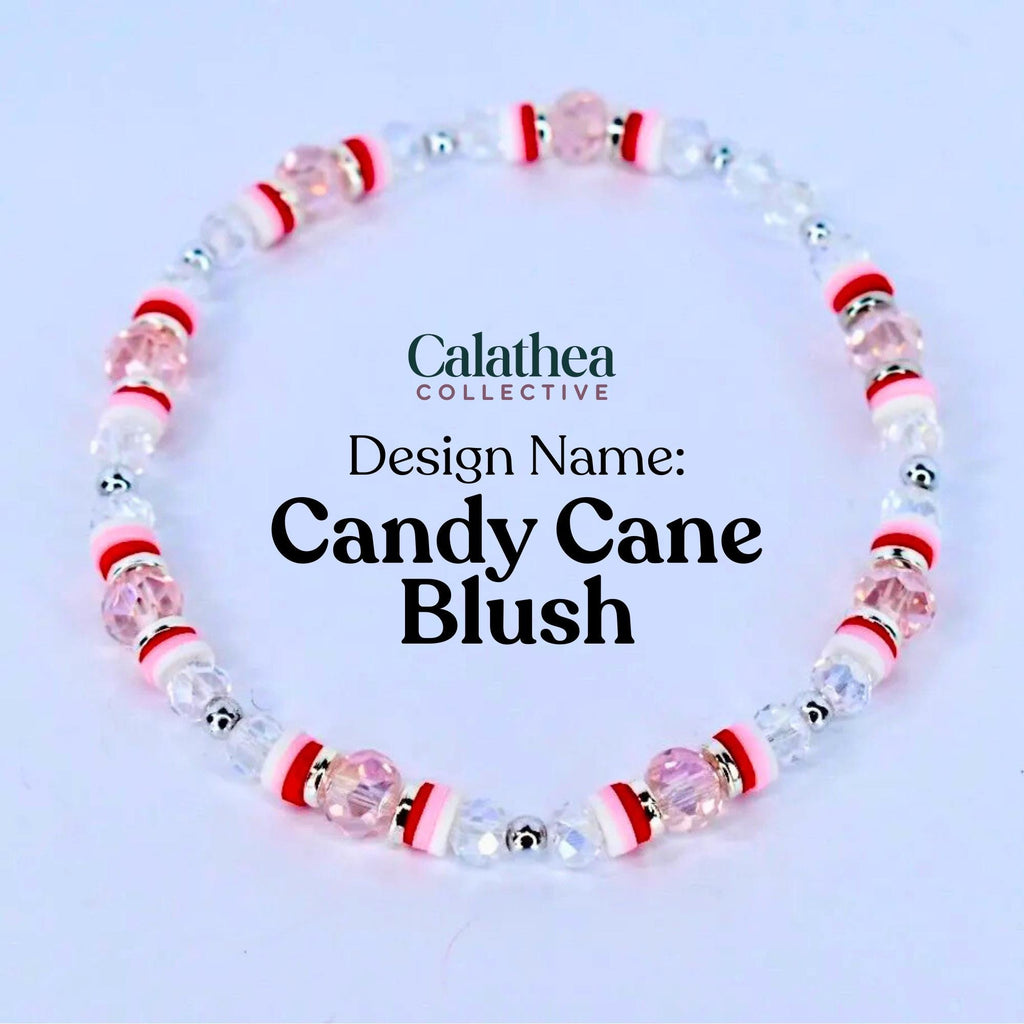 Red Pink and White Peppermint Strawberry Twist Bracelet Collection