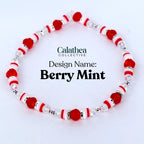 Red Pink and White Peppermint Strawberry Twist Bracelet Collection