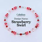 Red Pink and White Peppermint Strawberry Twist Bracelet Collection