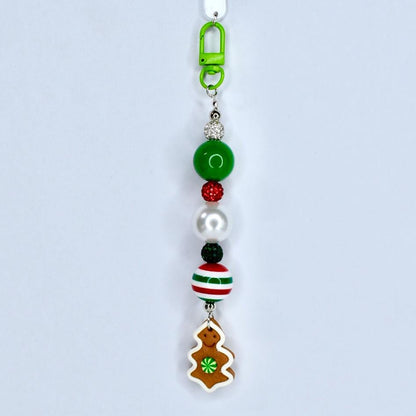 Gingerbread Cookie Straw Charm – Christmas Beaded Tumbler Accessory