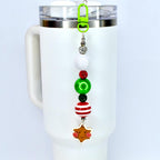 Gingerbread Cookie Straw Charm – Christmas Beaded Tumbler Accessory
