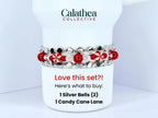 Red and White Candy Cane Twist Beaded Bracelet Collection