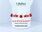 Red and White Candy Cane Twist Beaded Bracelet Collection