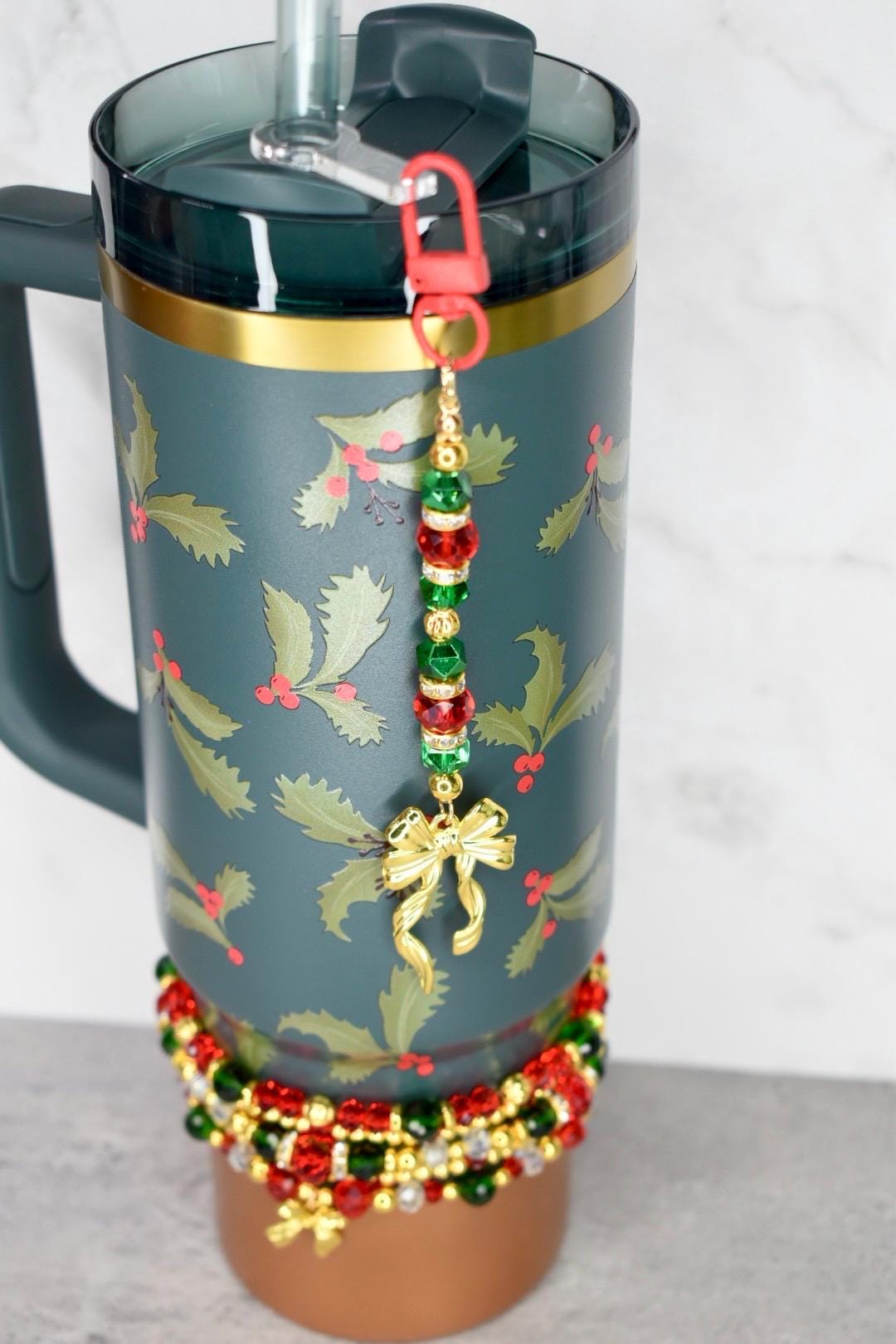 Holiday Botanical Straw Charm Dangle
