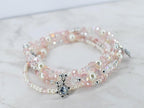 Versatile Bracelet Collection Blush Pearl Designs Crystal Accent Pieces Silver Elements Dainty Handcrafted Jewelry Everyday Fashion Accessory Stackable Individual Bands Elastic Stretch Comfort Mix Match Options Wedding Day Style Elegant