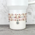 Perfect Gift Jewelry Blush Pearl Bracelets Stackable Collection Handmade Crystal Designs Individual Stretch Bangles Mix Match Options Dainty Feminine Style Wedding Accessory Idea Bridal Party Present Silver Accent Details Comfortable