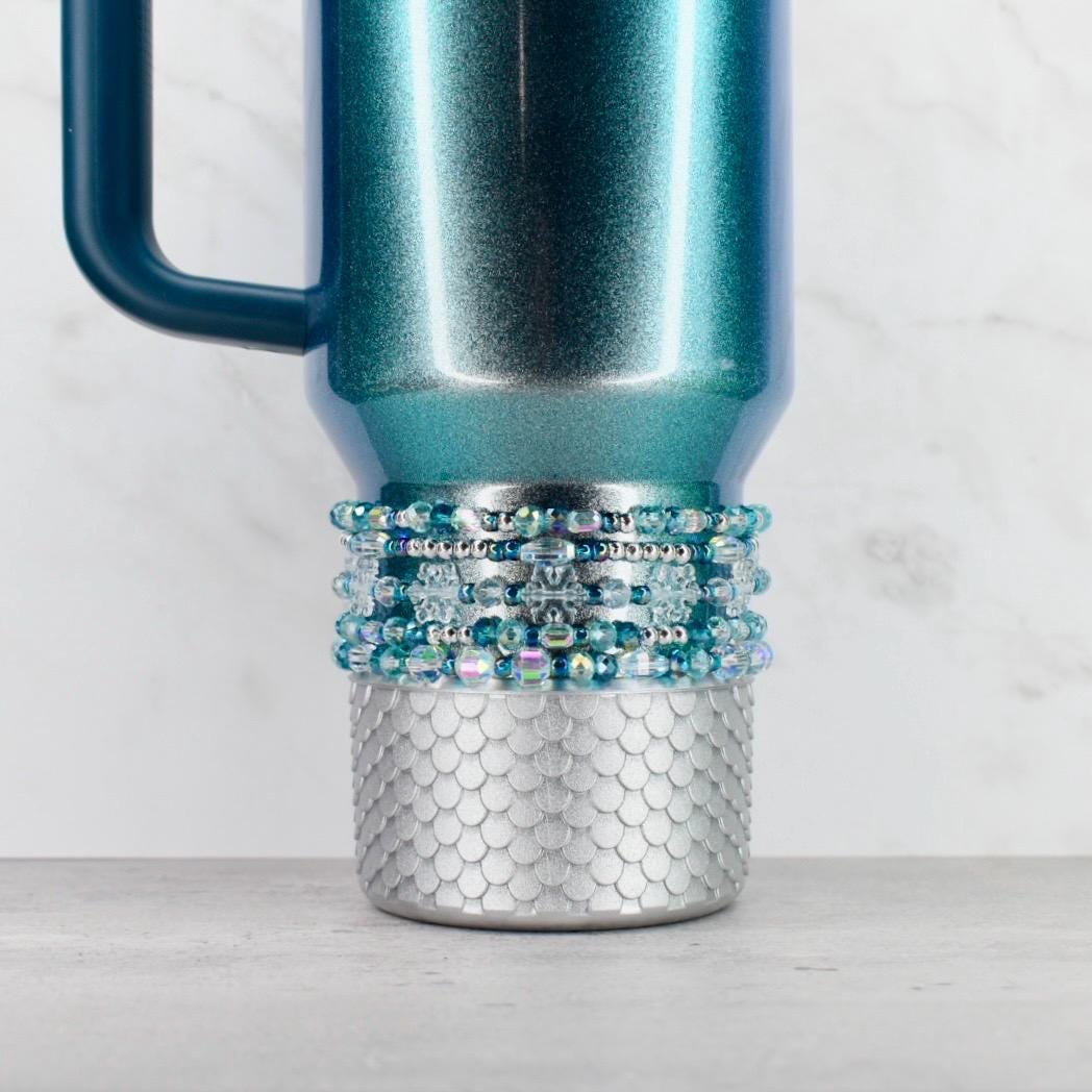 Ponderosa Shimmer Bracelet Collection: Turquoise, Silver and Crystal Beaded Bracelets with Snowflake Accent Beads