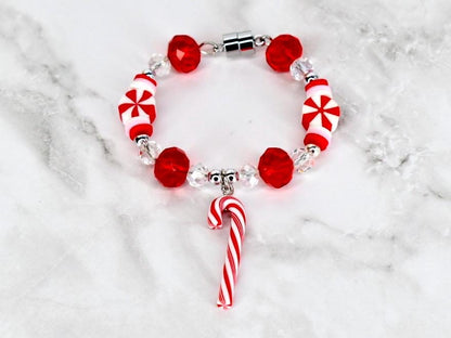 Candy Cane Tumbler Handle Charm Bracelet