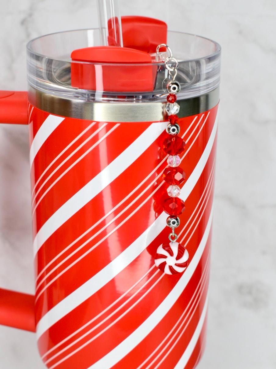 Peppermint Bliss Tumbler Straw Charm