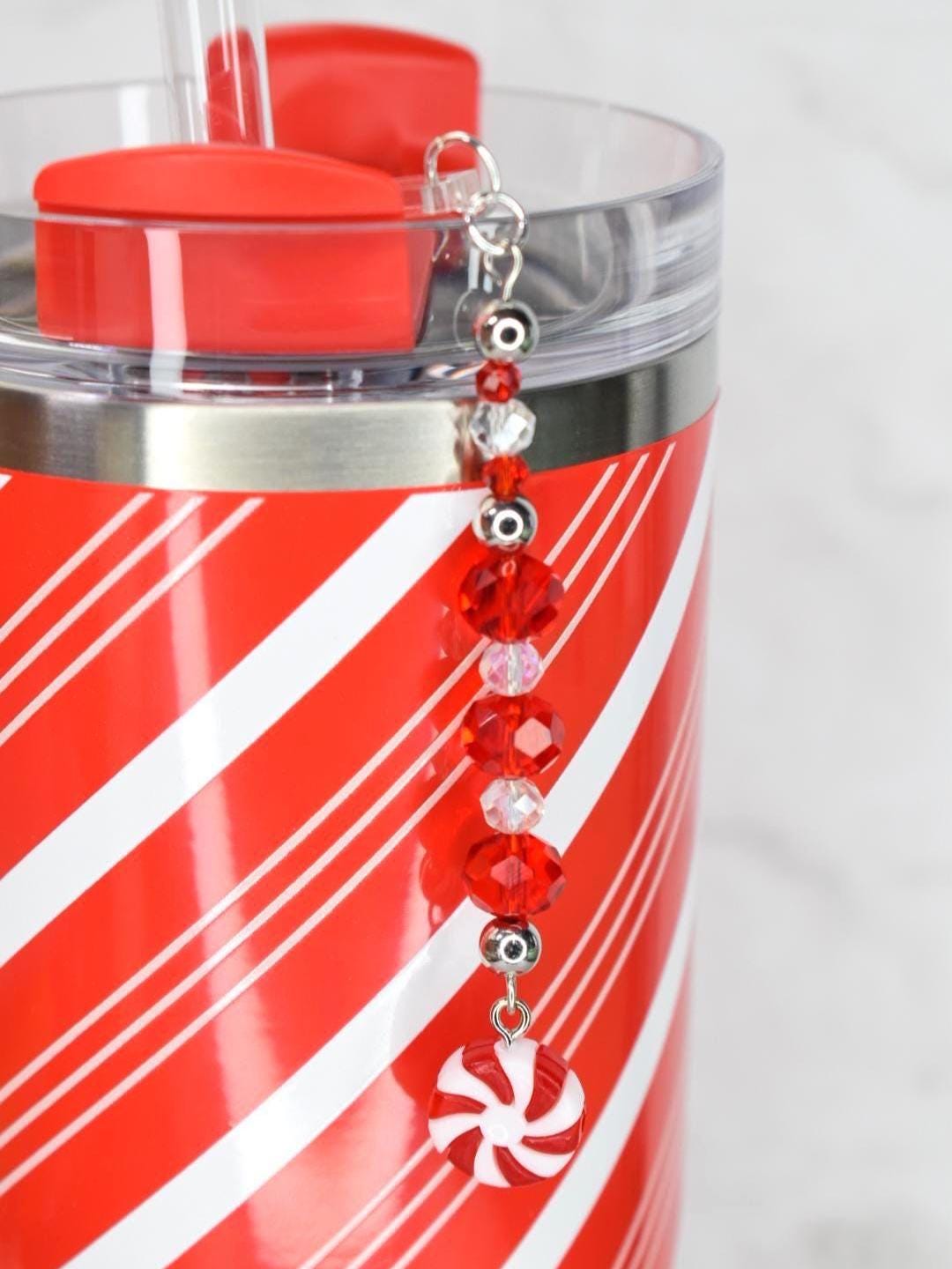 Peppermint Bliss Tumbler Straw Charm
