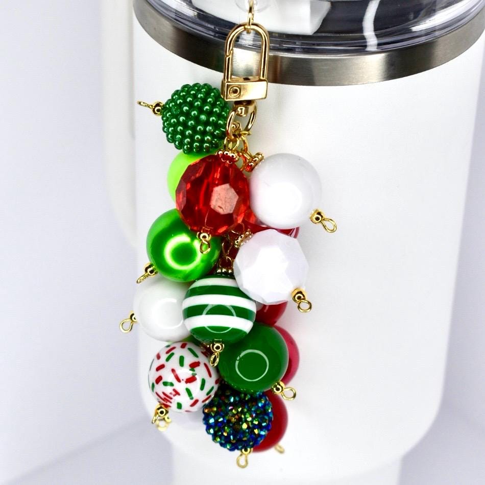 Christmas Straw Charm Tumbler Accessory