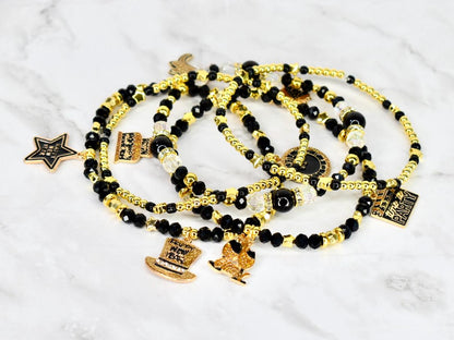 Happy New Year Black Honey Bracelet Collection - 5 Piece Set or Individual Bracelets