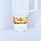 Prosecco Shimmer Bracelet Collection: Cream and Champagne Beaded Bracelets