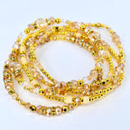 Elegant Design Bracelet Champagne Crystal Beads Gold Accent Jewelry Dainty Stackable Collection Sparkle Accessory Special Occasion Piece Shimmer Detail Faceted Crystal Quality Premium Handcrafted Jewelry Gift Women Celebration Wear Party