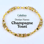 Prosecco Shimmer Bracelet Collection: Cream and Champagne Beaded Bracelets