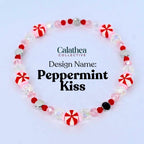 Red Pink and White Peppermint Strawberry Twist Bracelet Collection