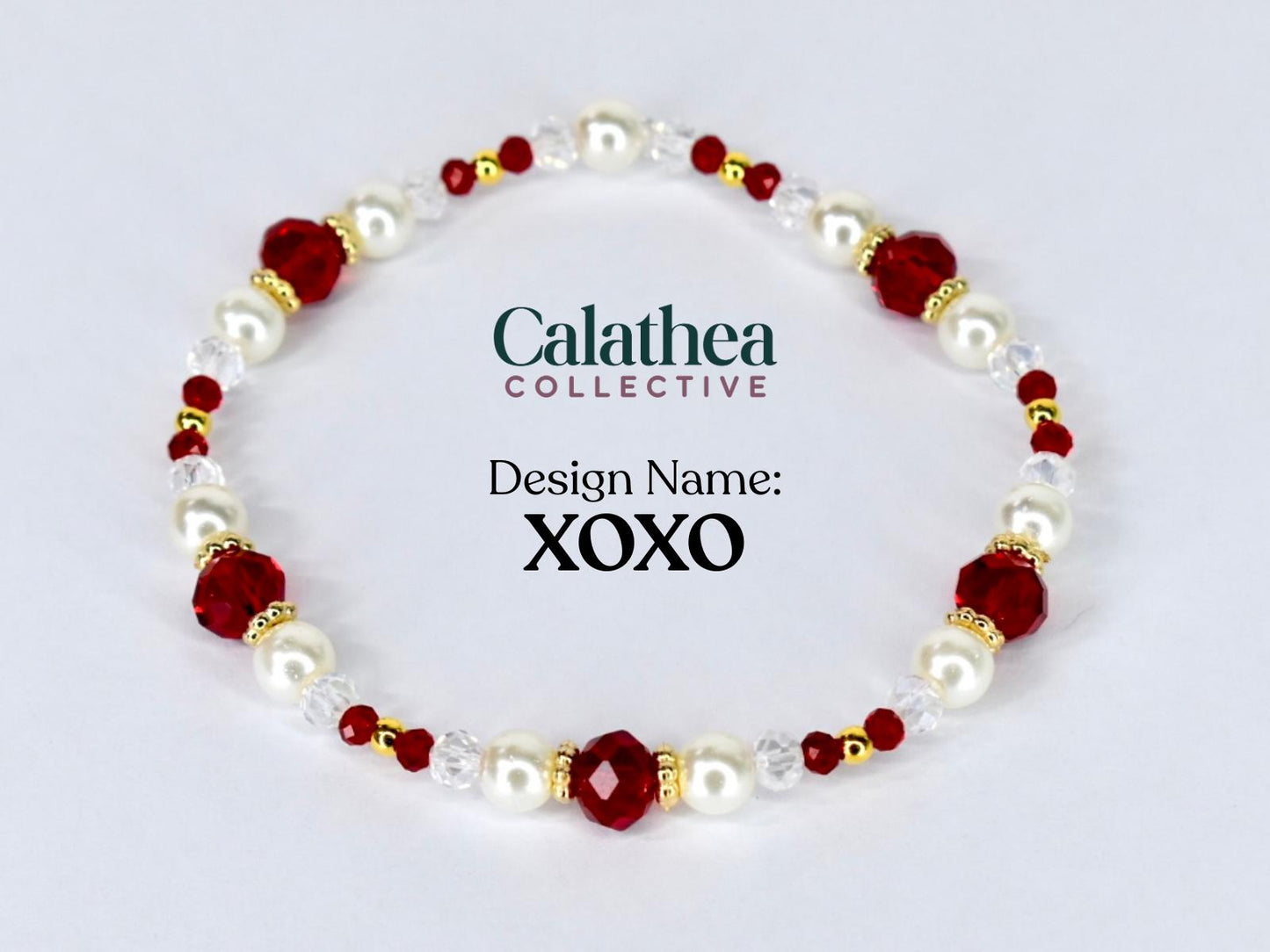 Red Ribbon Charm Bracelet Collection: Red, Gold and Pearl Beaded Bracelets