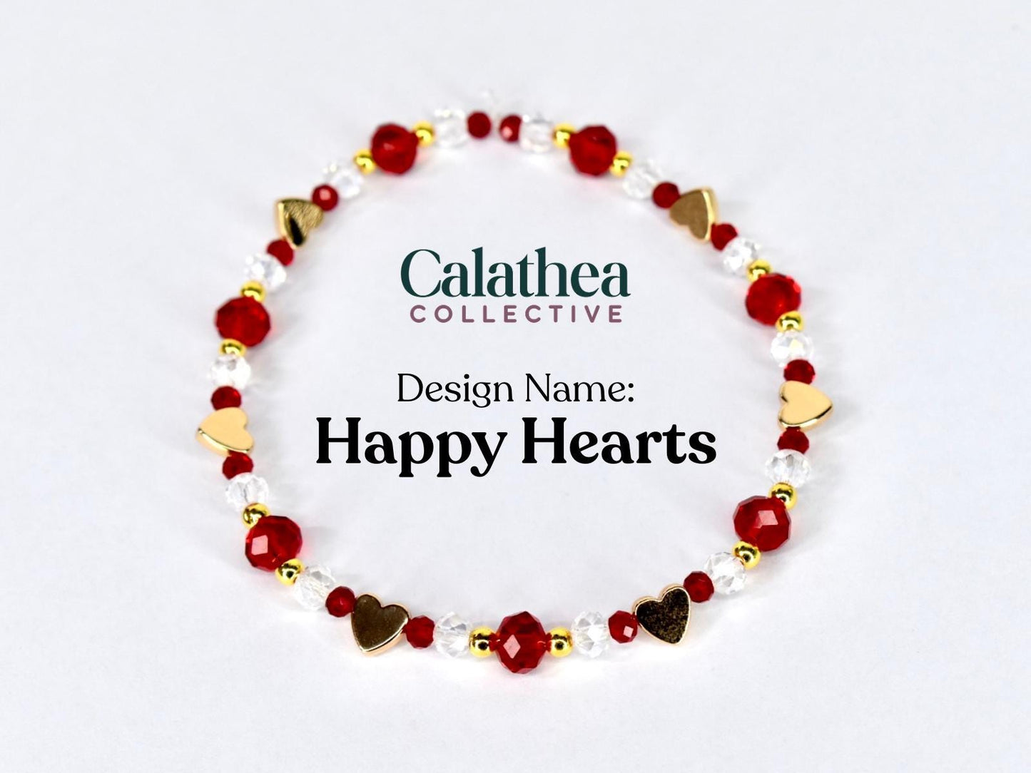 Red Ribbon Charm Bracelet Collection: Red, Gold and Pearl Beaded Bracelets