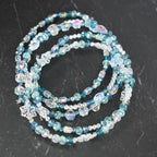 Ponderosa Shimmer Bracelet Collection: Turquoise, Silver and Crystal Beaded Bracelets with Snowflake Accent Beads