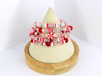 Red Pink and White Peppermint Strawberry Twist Bracelet Collection