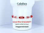 Red and White Candy Cane Twist Beaded Bracelet Collection