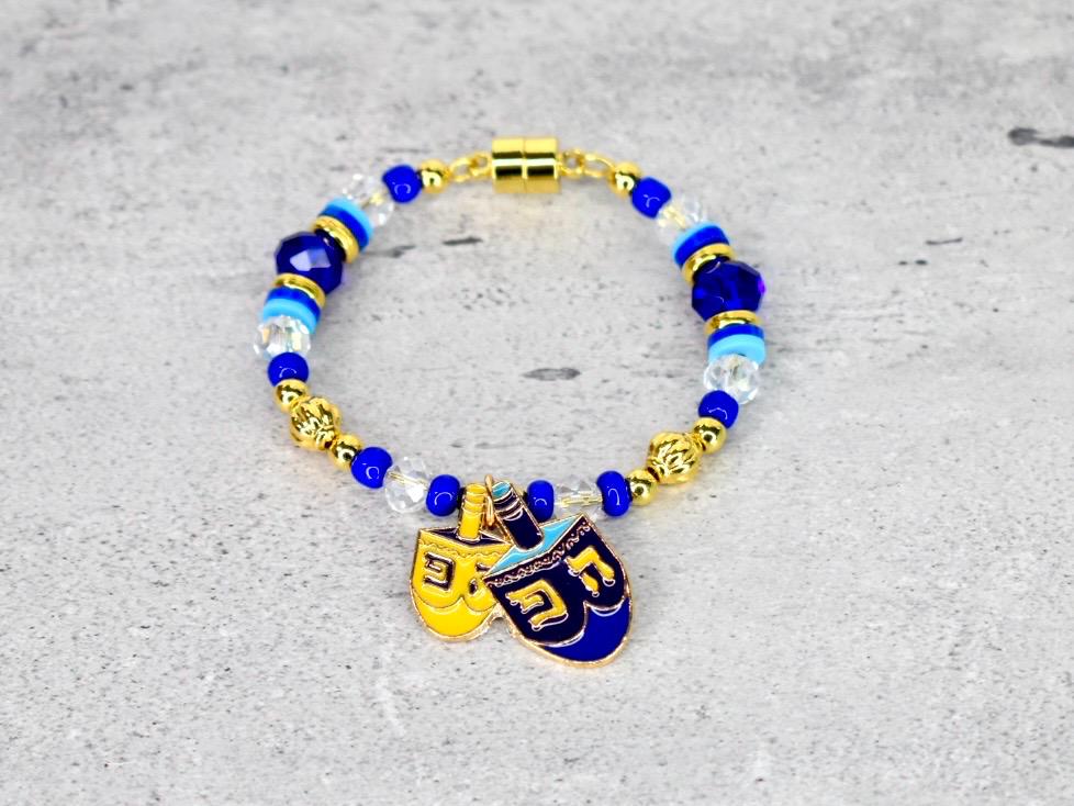 Hanukkah Celebration Tumbler Handle Charm Bracelet with Magnetic Closure