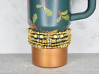 Prosecco Shimmer Bracelet Collection: Cream and Champagne Beaded Bracelets