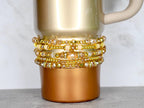 Prosecco Shimmer Bracelet Collection: Cream and Champagne Beaded Bracelets