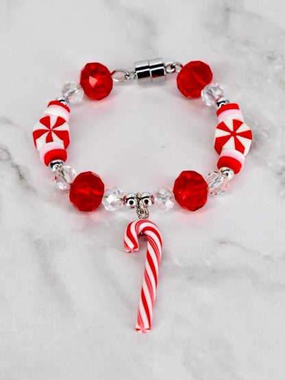 Candy Cane Tumbler Handle Charm Bracelet