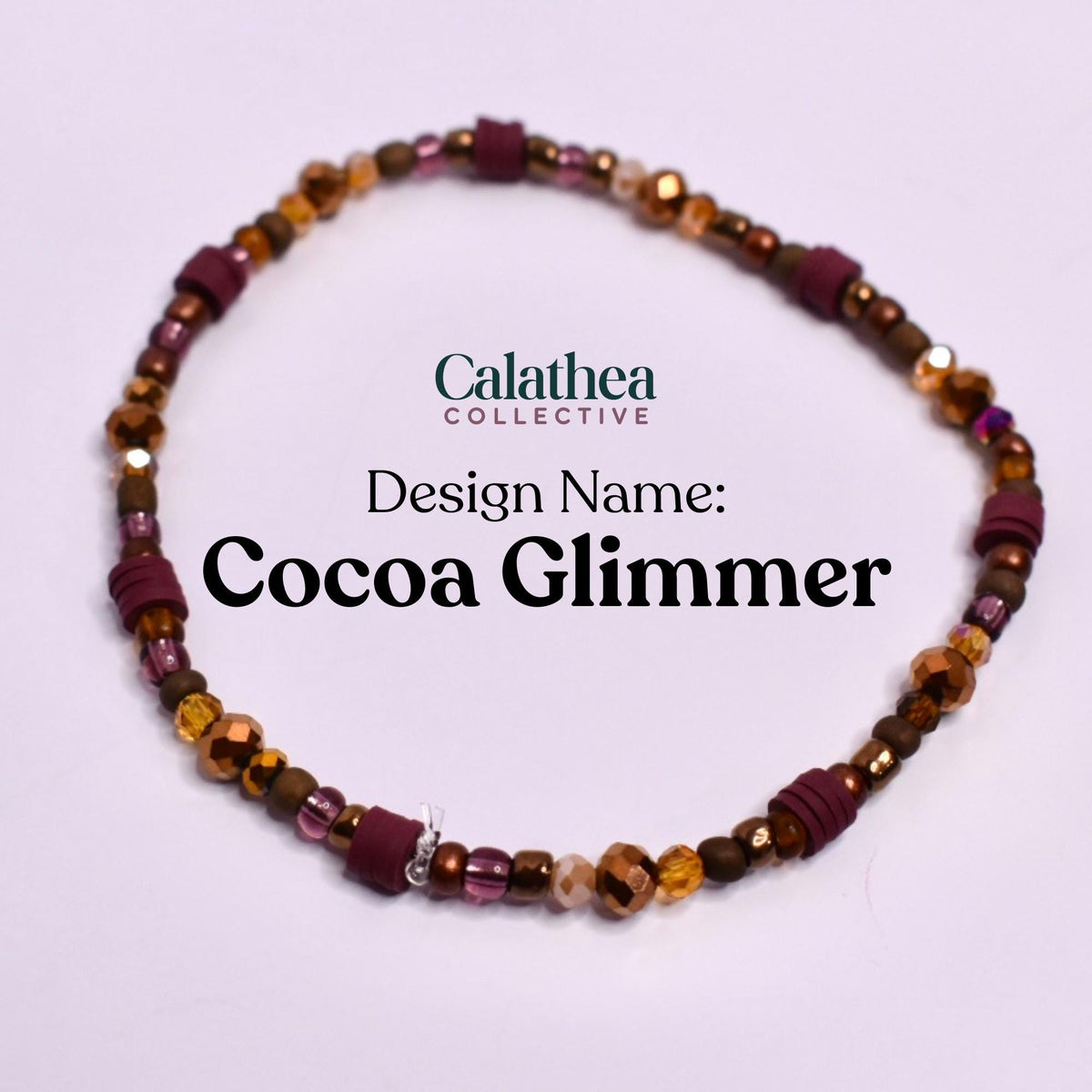 Polished Rose Gold Bracelet Collection: Maroon, Brown, and Cream Beaded Bracelets