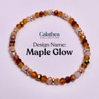 Polished Rose Gold Bracelet Collection: Maroon, Brown, and Cream Beaded Bracelets