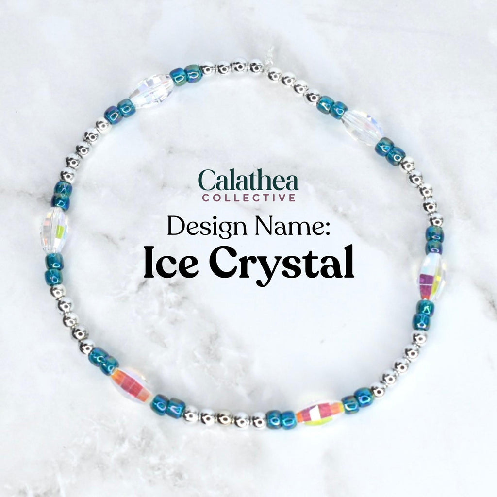 Ponderosa Shimmer Bracelet Collection: Turquoise, Silver and Crystal Beaded Bracelets with Snowflake Accent Beads