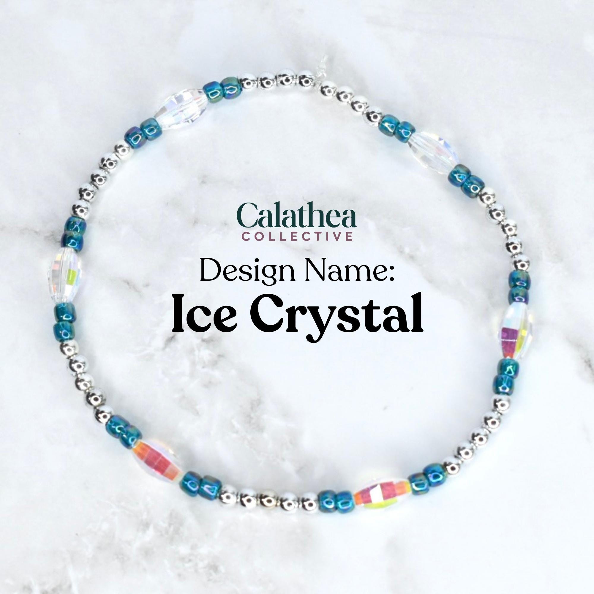 Ponderosa Shimmer Bracelet Collection: Turquoise, Silver and Crystal Beaded Bracelets with Snowflake Accent Beads