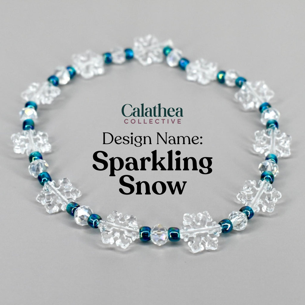 Ponderosa Shimmer Bracelet Collection: Turquoise, Silver and Crystal Beaded Bracelets with Snowflake Accent Beads