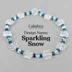 Ponderosa Shimmer Bracelet Collection: Turquoise, Silver and Crystal Beaded Bracelets with Snowflake Accent Beads