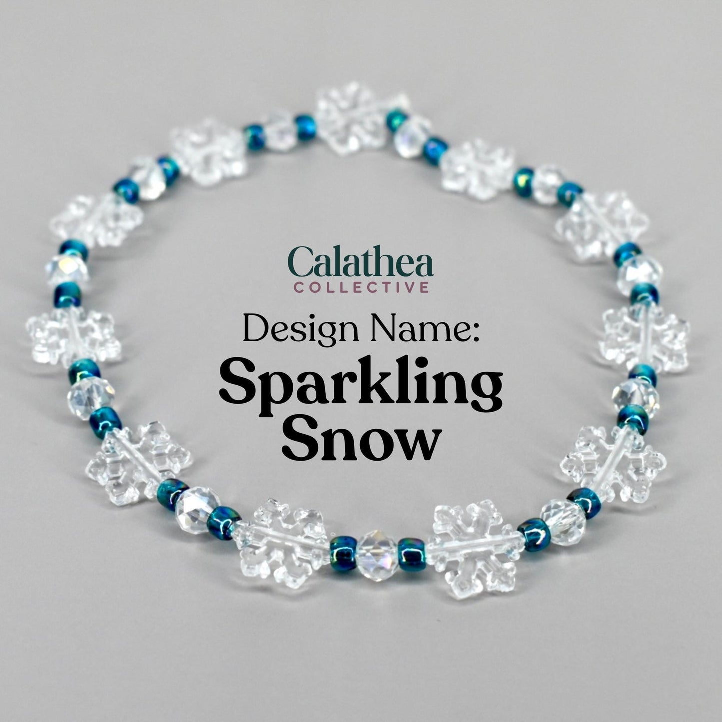 Ponderosa Shimmer Bracelet Collection: Turquoise, Silver and Crystal Beaded Bracelets with Snowflake Accent Beads