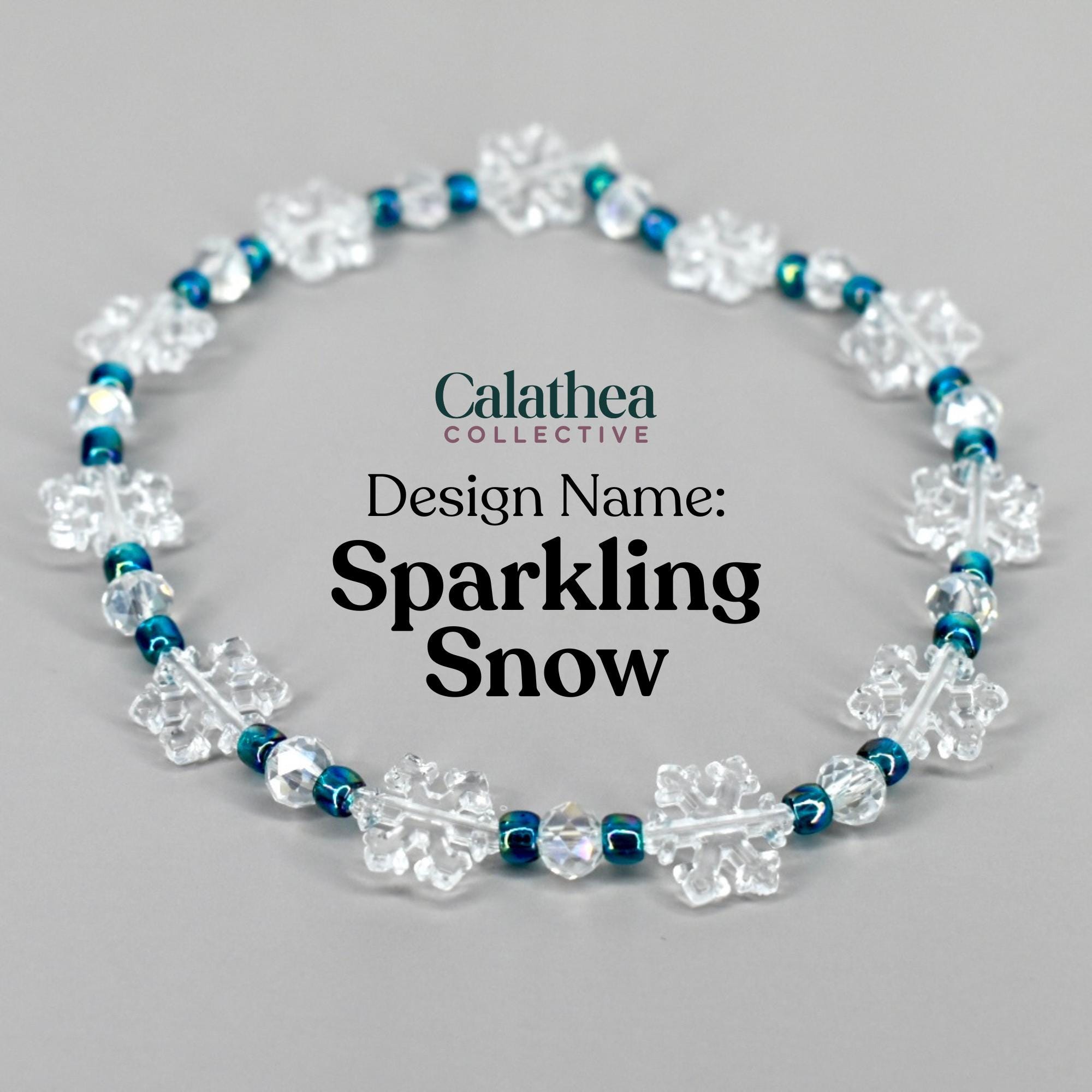 Ponderosa Shimmer Bracelet Collection: Turquoise, Silver and Crystal Beaded Bracelets with Snowflake Accent Beads