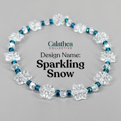 Ponderosa Shimmer Bracelet Collection: Turquoise, Silver and Crystal Beaded Bracelets with Snowflake Accent Beads