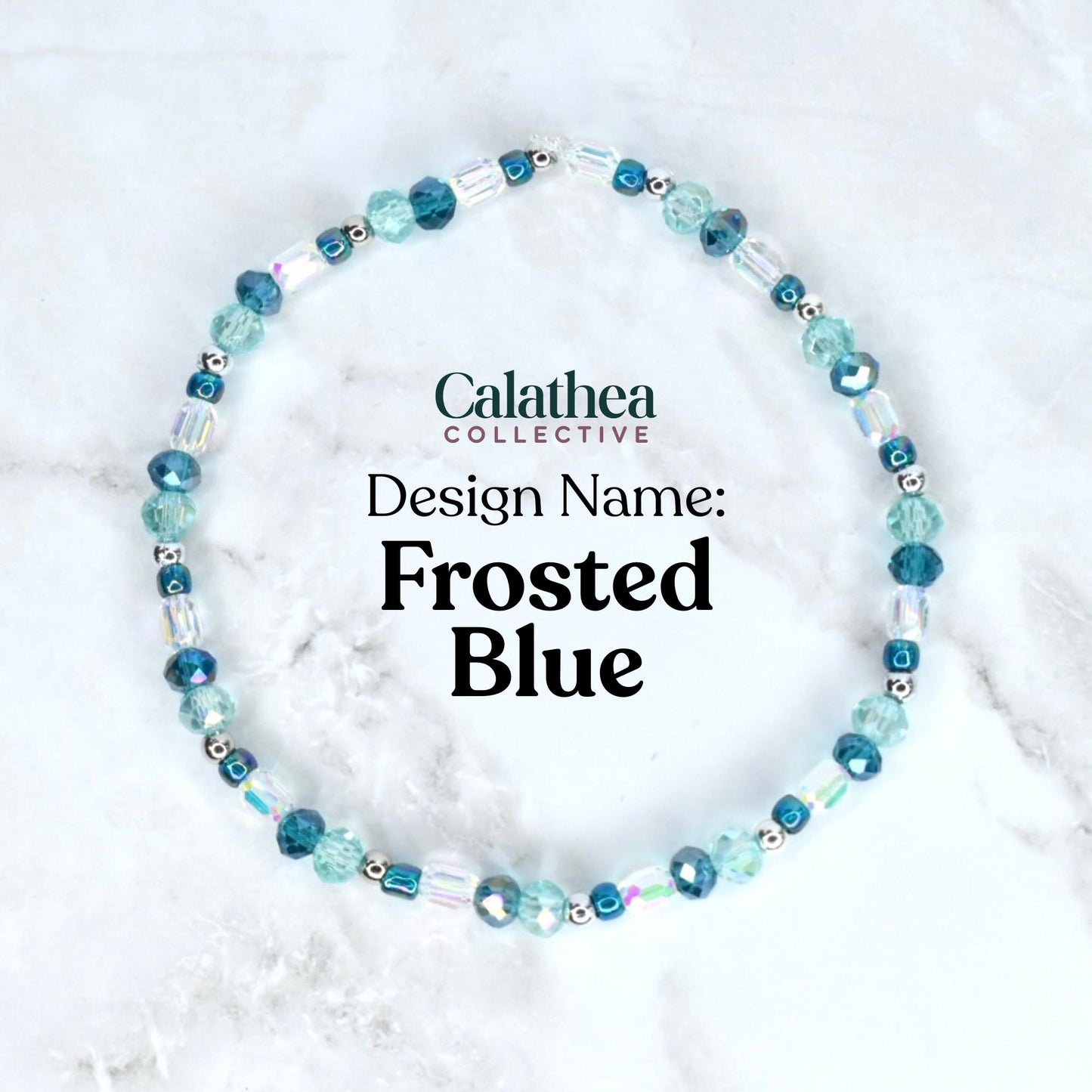 Ponderosa Shimmer Bracelet Collection: Turquoise, Silver and Crystal Beaded Bracelets with Snowflake Accent Beads