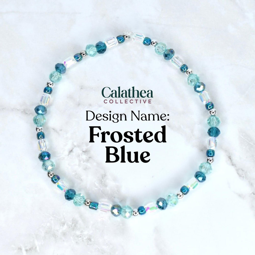 Ponderosa Shimmer Bracelet Collection: Turquoise, Silver and Crystal Beaded Bracelets with Snowflake Accent Beads