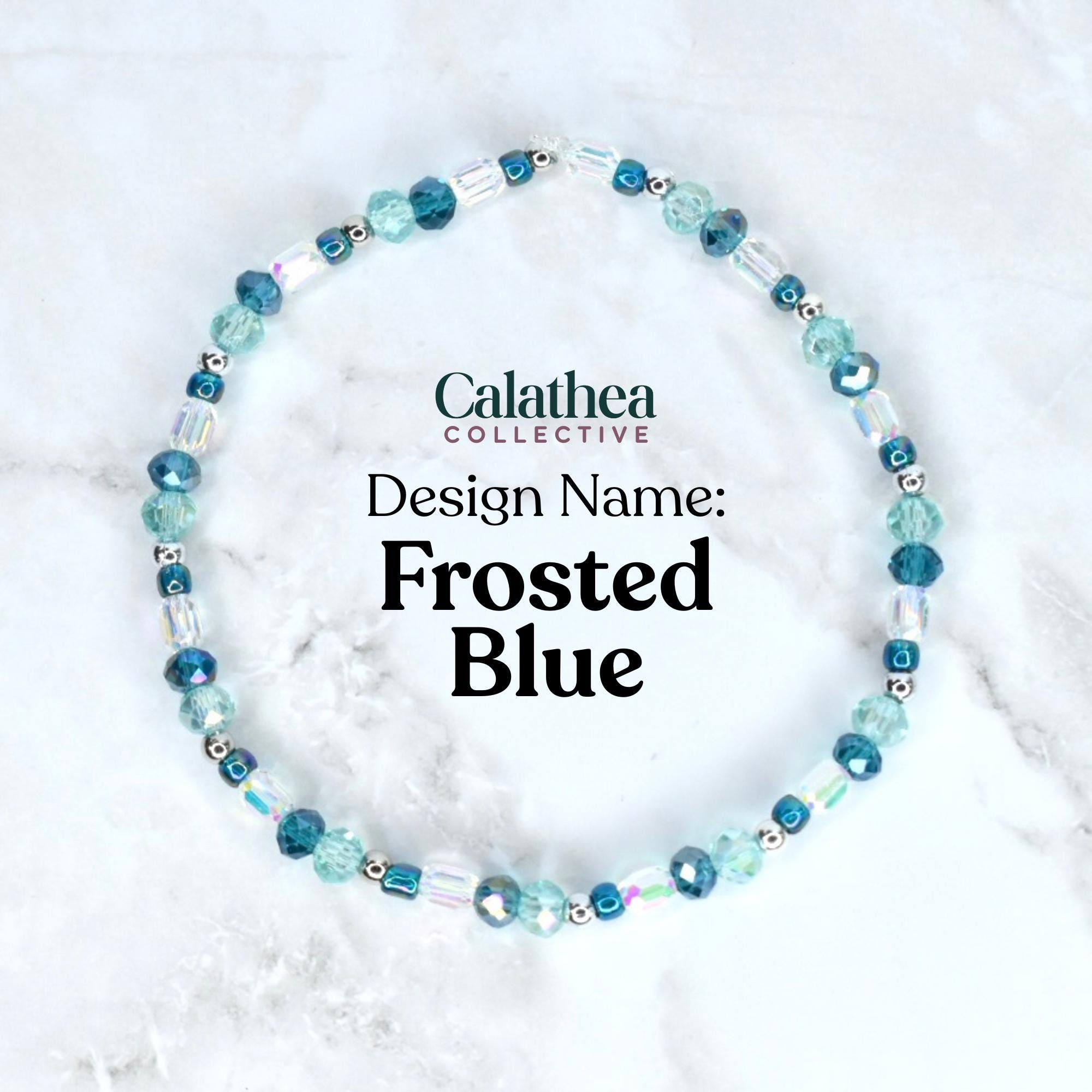 Ponderosa Shimmer Bracelet Collection: Turquoise, Silver and Crystal Beaded Bracelets with Snowflake Accent Beads