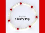 Cherry Charm Bracelet Collection with Red White and Gold Beads