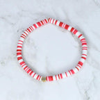 Cherry Charm Bracelet Collection with Red White and Gold Beads
