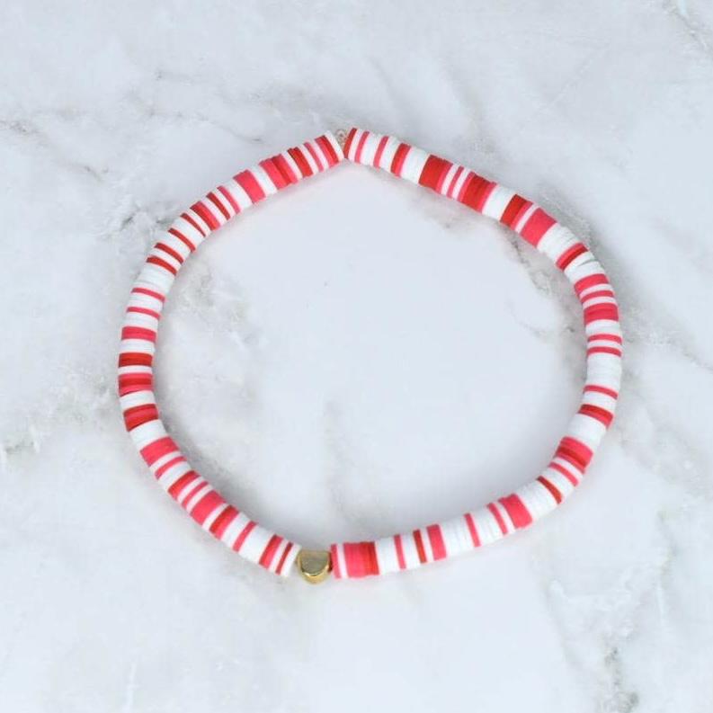 Cherry Charm Bracelet Collection with Red White and Gold Beads