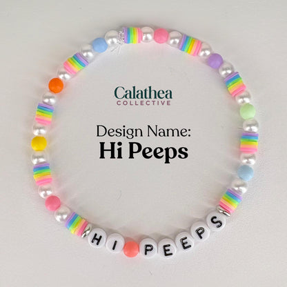 PEEPS Bunny Charm Bracelet – Pastel Easter Bead Bracelet