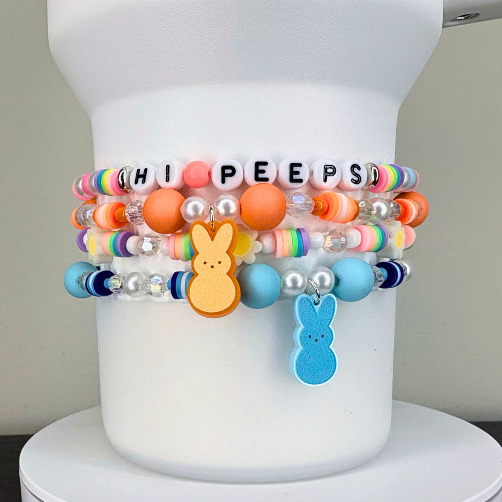 PEEPS Bunny Charm Bracelet – Pastel Easter Bead Bracelet