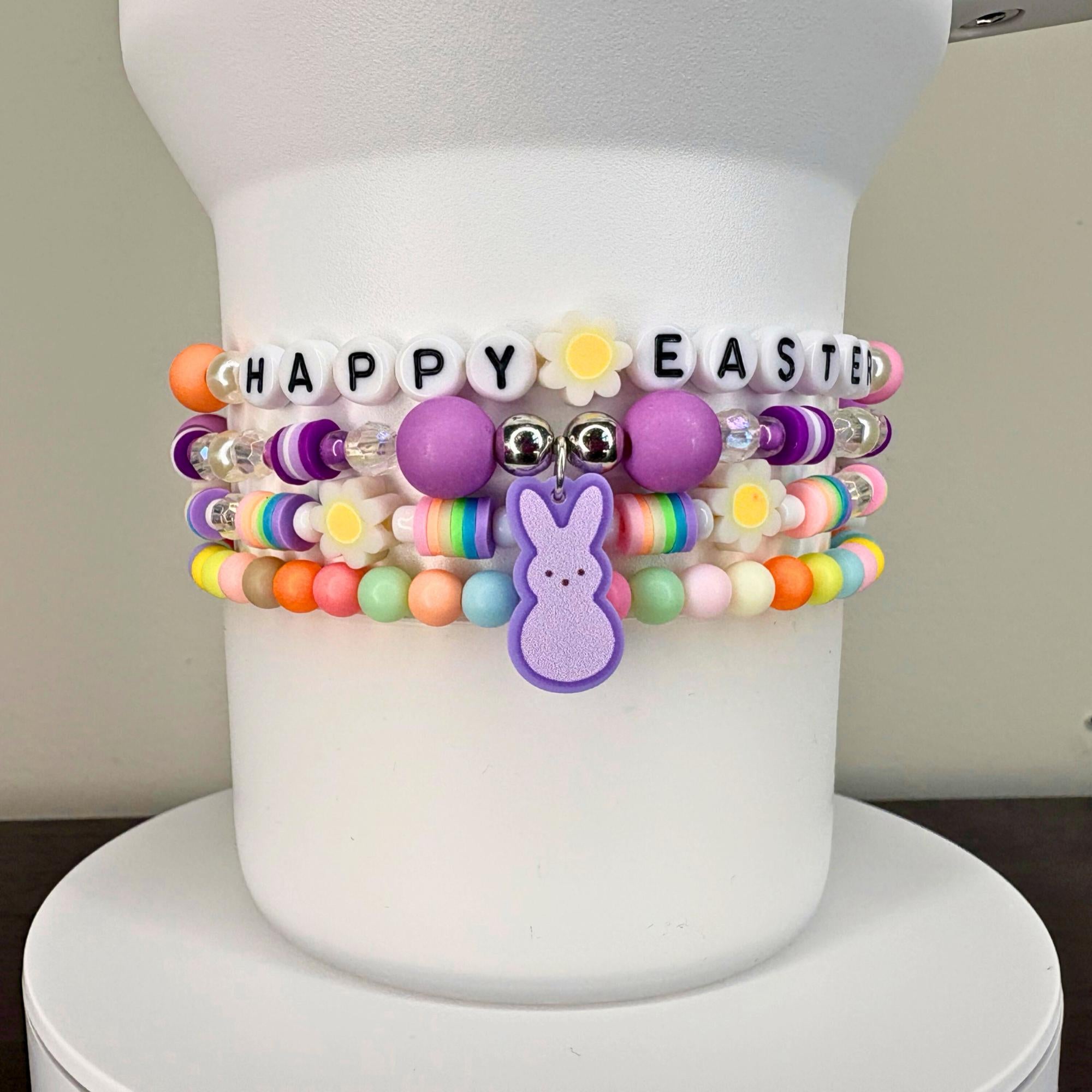 PEEPS Bunny Charm Bracelet – Pastel Easter Bead Bracelet