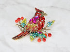 Cardinal Rhinestone Straw Charm - Colorful Bird Tumbler Jewelry