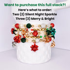 Christmas Bracelet Collection: Red and Green Sparkle Mini Bow Charm Bracelets
